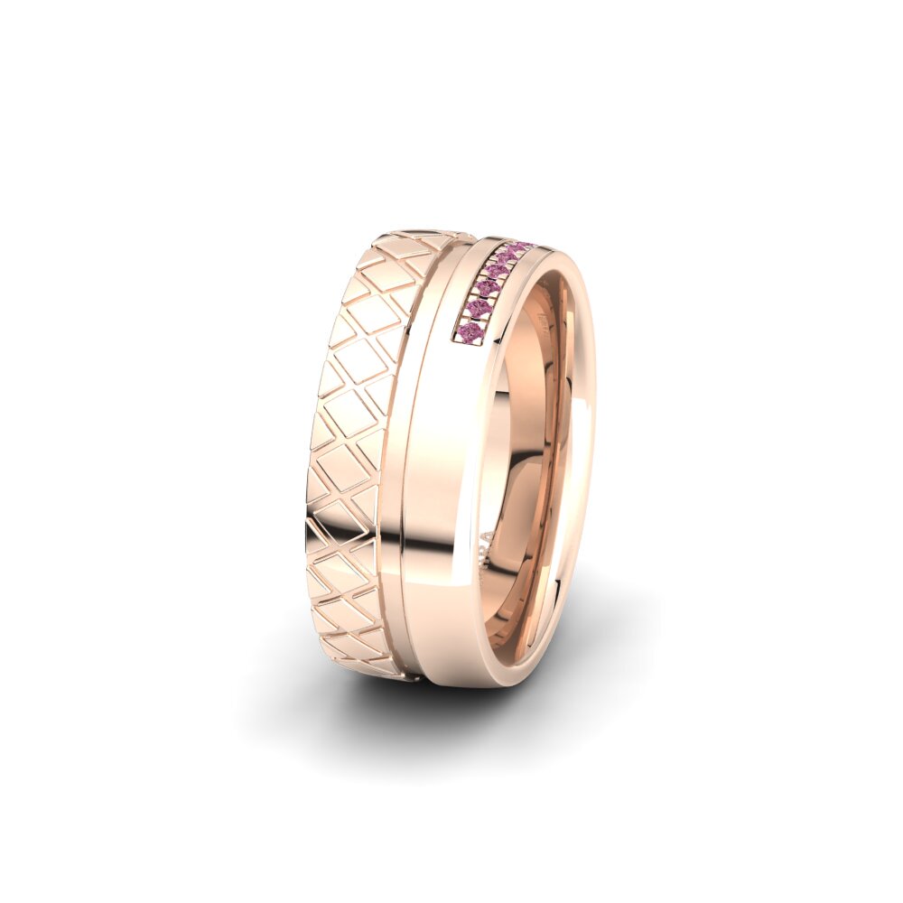 Granate Rhodolite Anillo Boda Mujer Glamorous Earth 8 mm