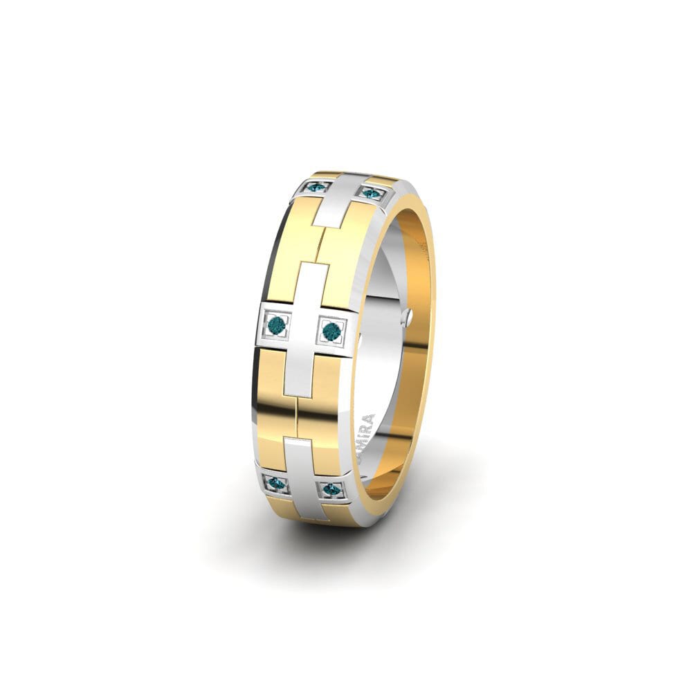 Diamant Bleu Alliance pour femme Glamorous Gift 6 mm