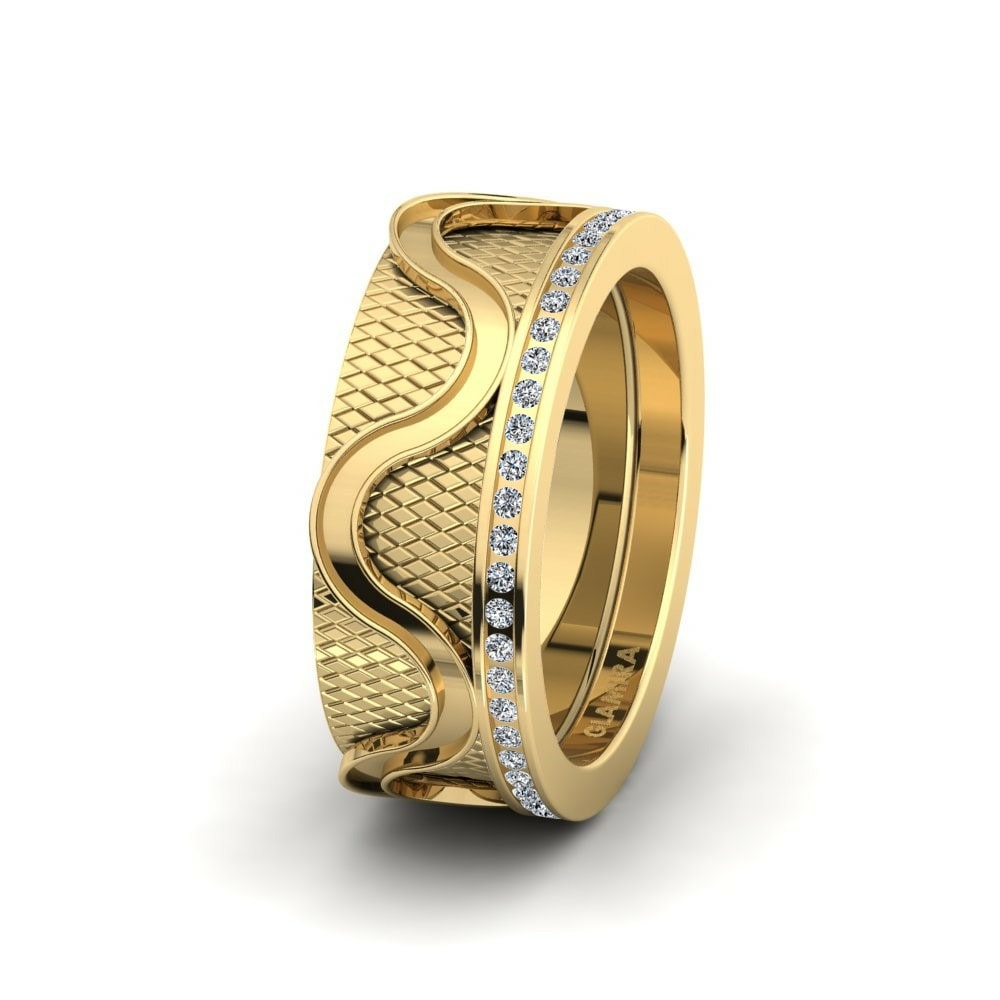 18k Yellow Gold Women's Wedding Ring Glamorous Glow 8 mm