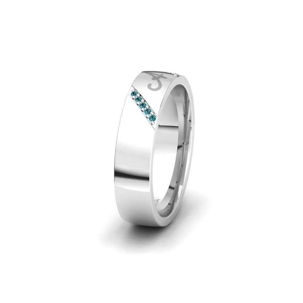 Diamant Bleu Alliance pour femme Glamorous Phode 5 mm