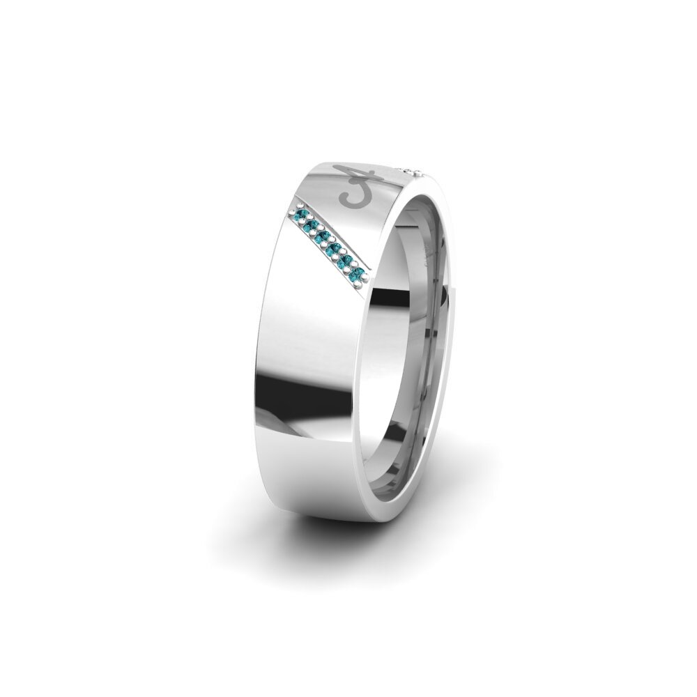 Diamant Bleu Alliance pour femme Glamorous Phode 6 mm