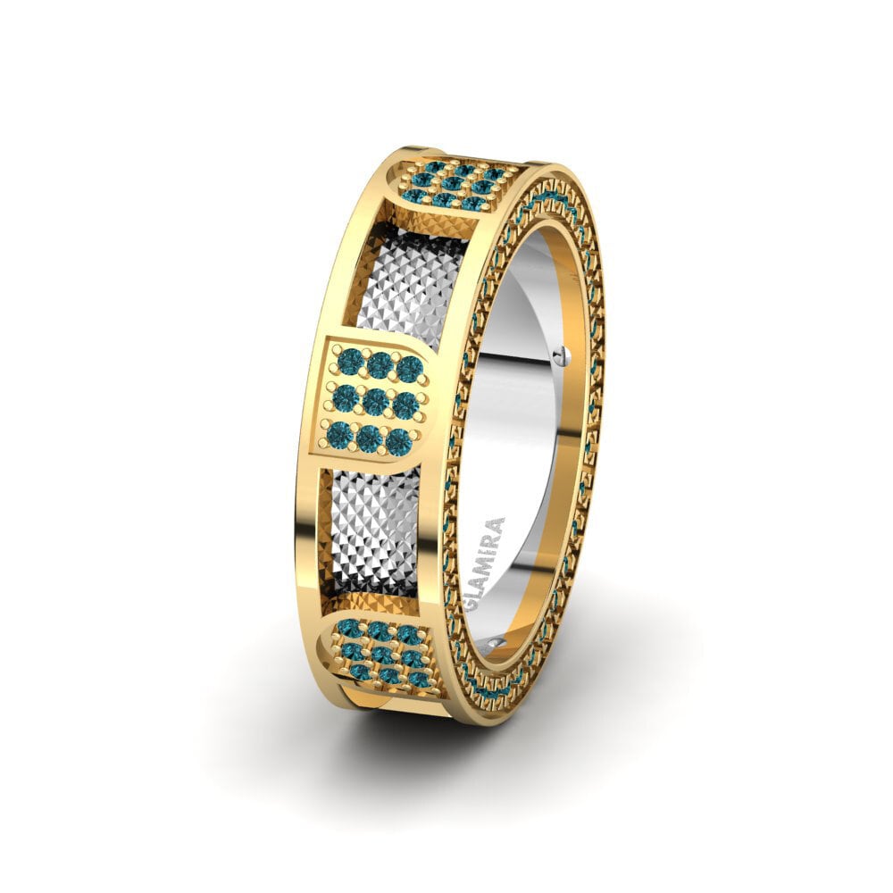 Diamant Bleu Alliance pour femme Glamorous Sea 6 mm