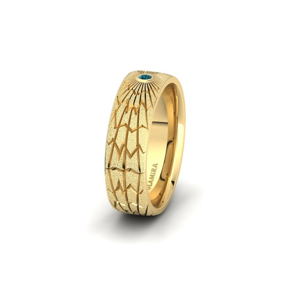 Diamant Bleu Alliance pour femme Glamorous Sleek 6 mm