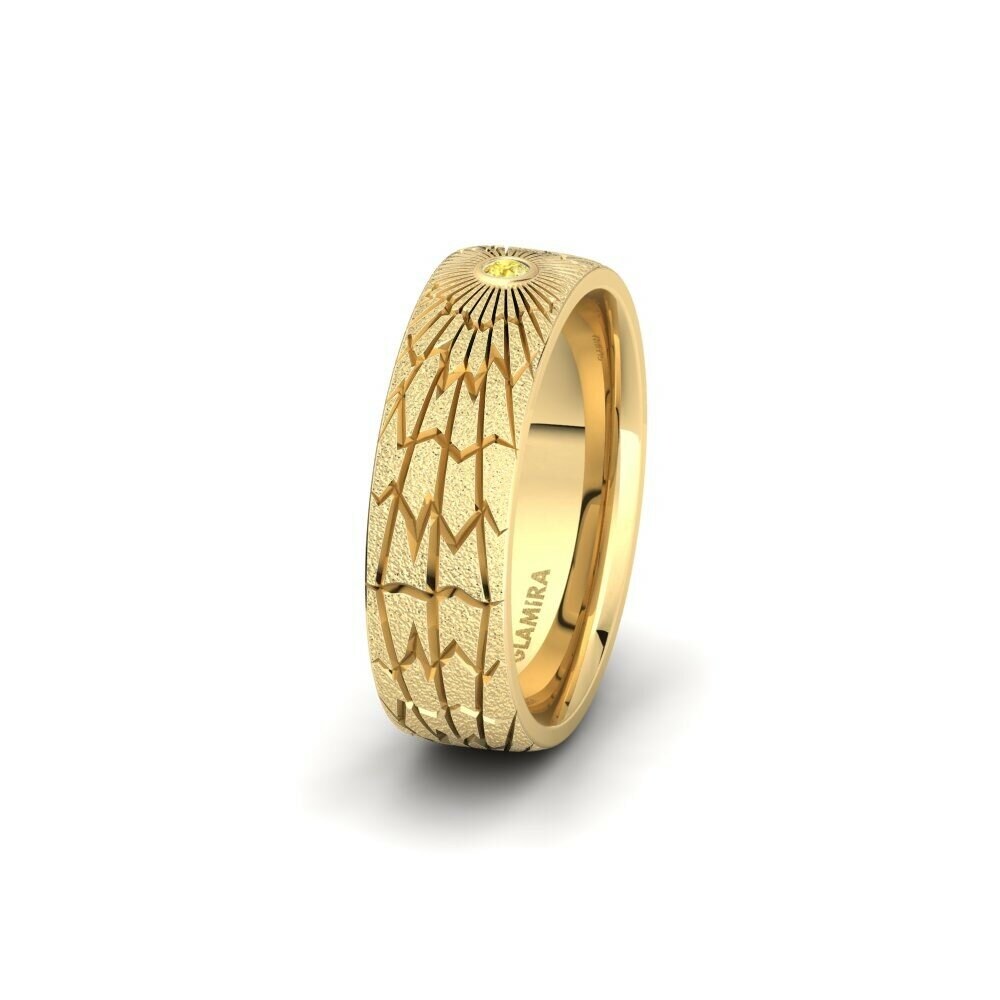 Anillo Boda Mujer Glamorous Sleek 6 mm Zafiro amarillo