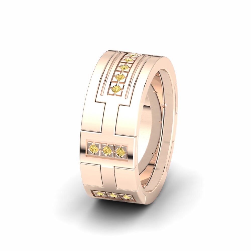 Diamant Jaune Alliance pour femme Glamorous Spark 8 mm