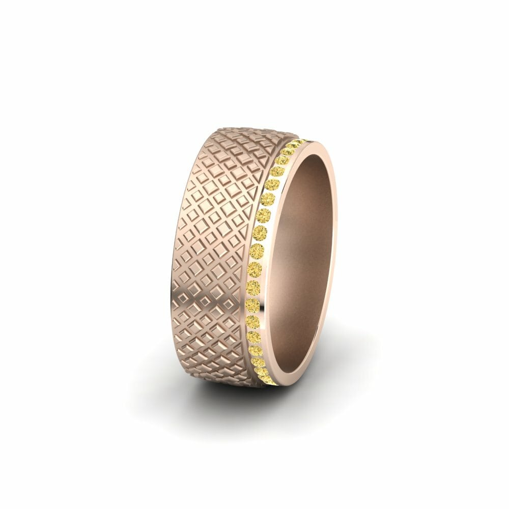 Diamant Jaune Alliance pour femme Glamorous Stam 8 mm