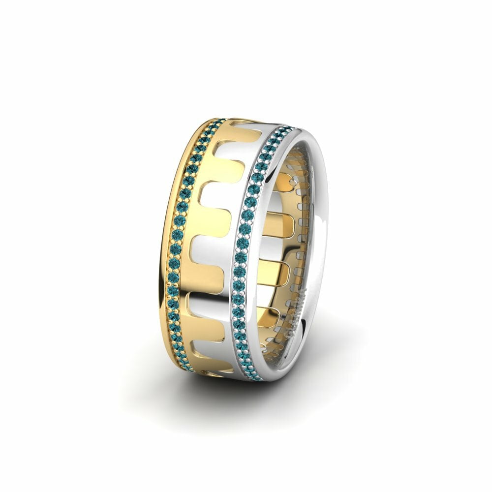 Diamant Bleu Alliance pour femme Glamorous Way 8 mm