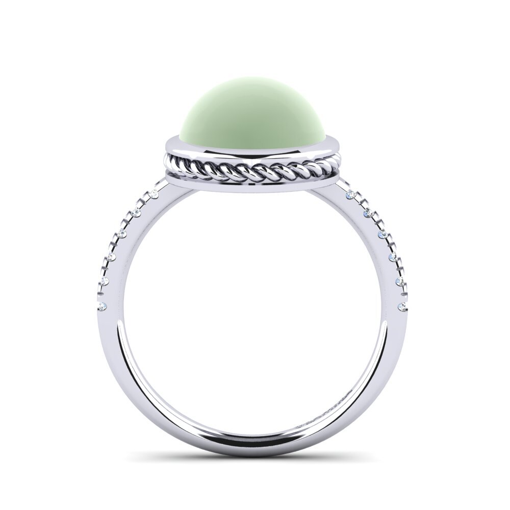 Cabochon Green Amethyst Ring Glena