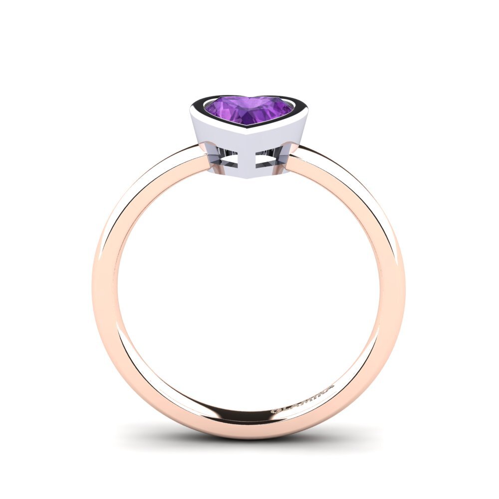 14ct Rose / White Gold Amethyst Engagement Ring Gloria