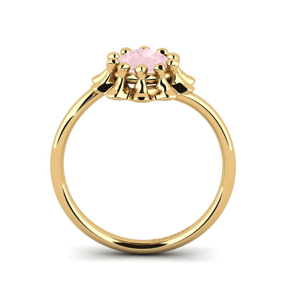 Rose Quartz Engagement Ring Glyphic