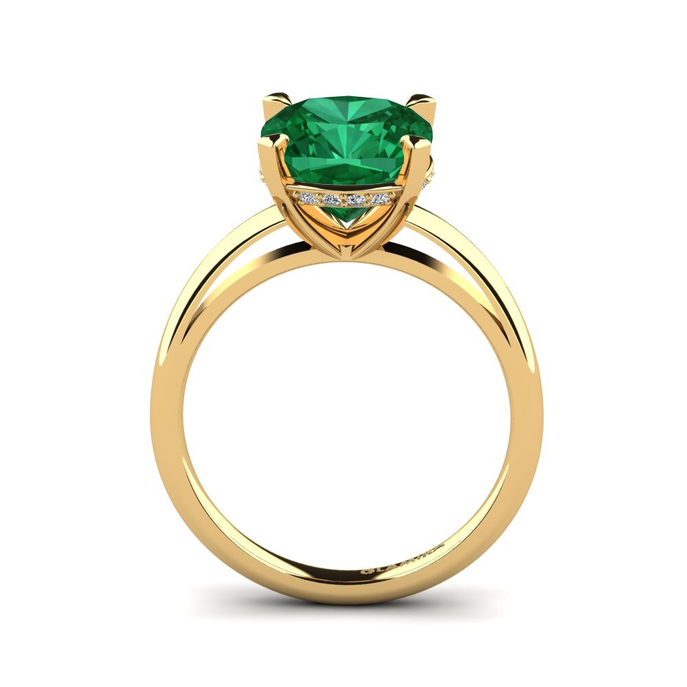 Esmeralda (creada en laboratorio) Anillo de compromiso Govinda