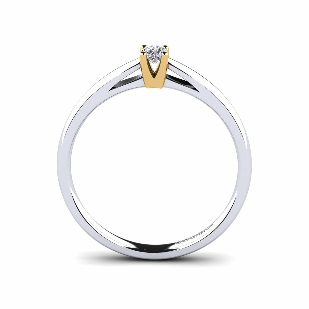 14k White & Yellow Gold Engagement Ring Grace 0.1crt