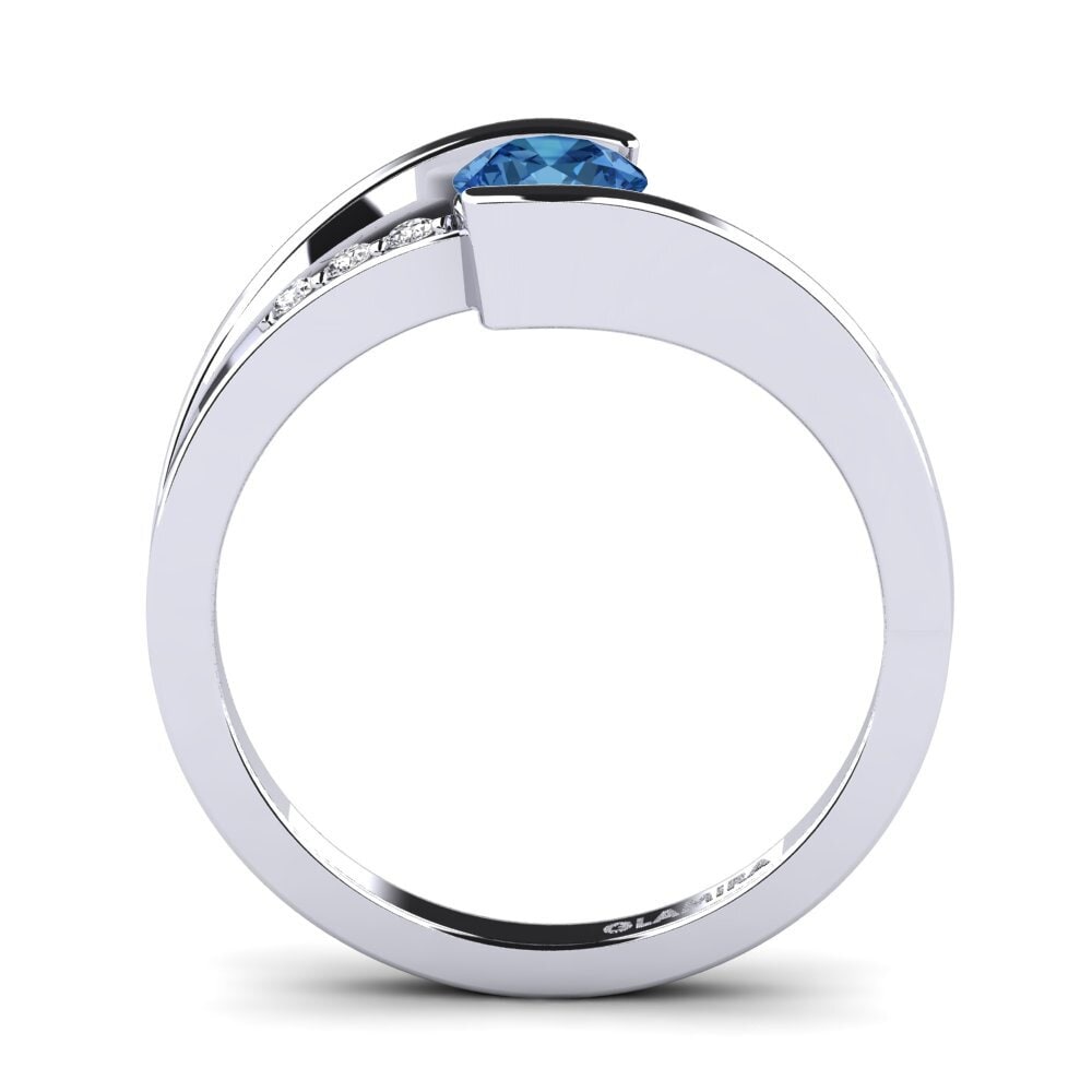 Dark Blue Zirconia Engagement Ring Gredel