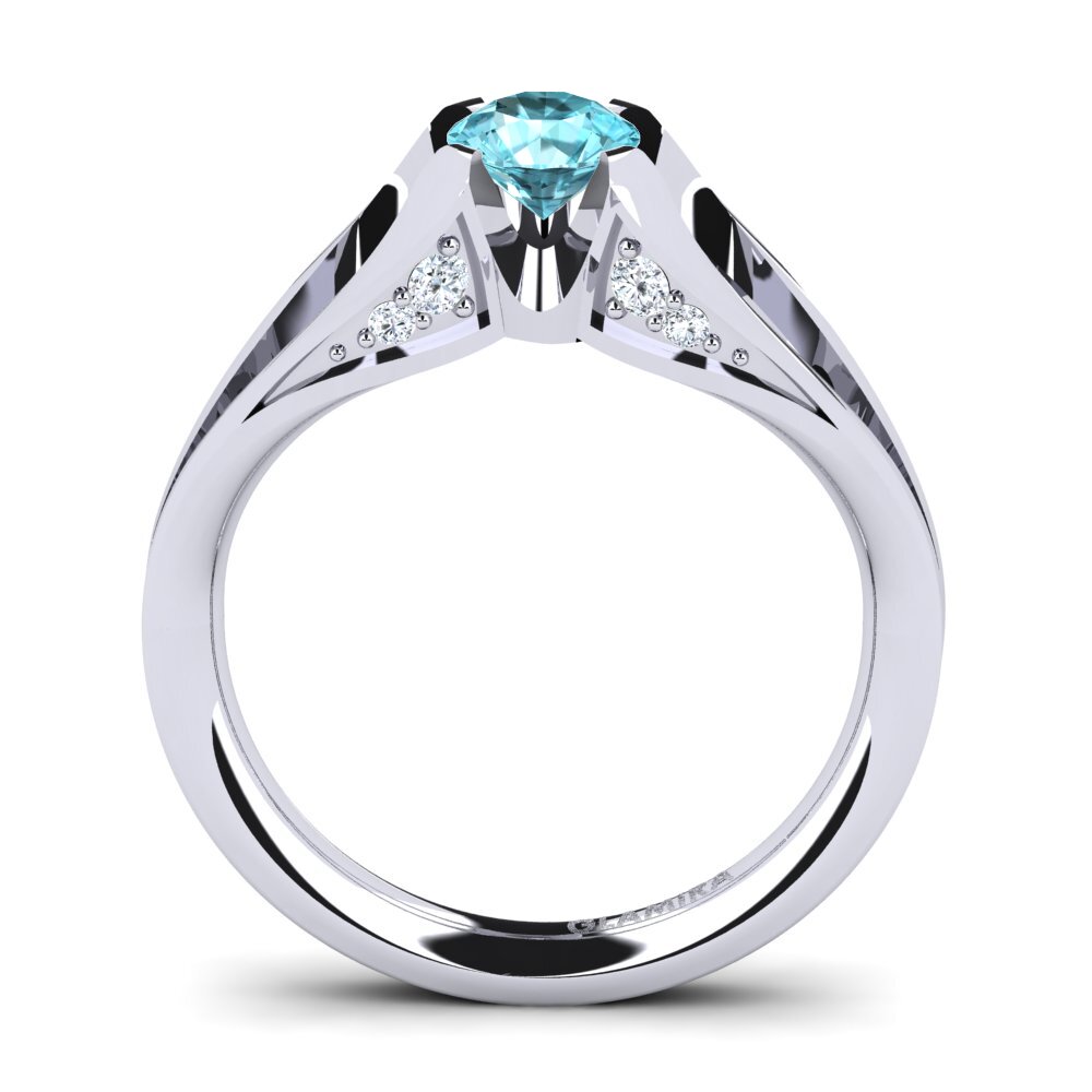 Blue Zircon Engagement Ring Gremory