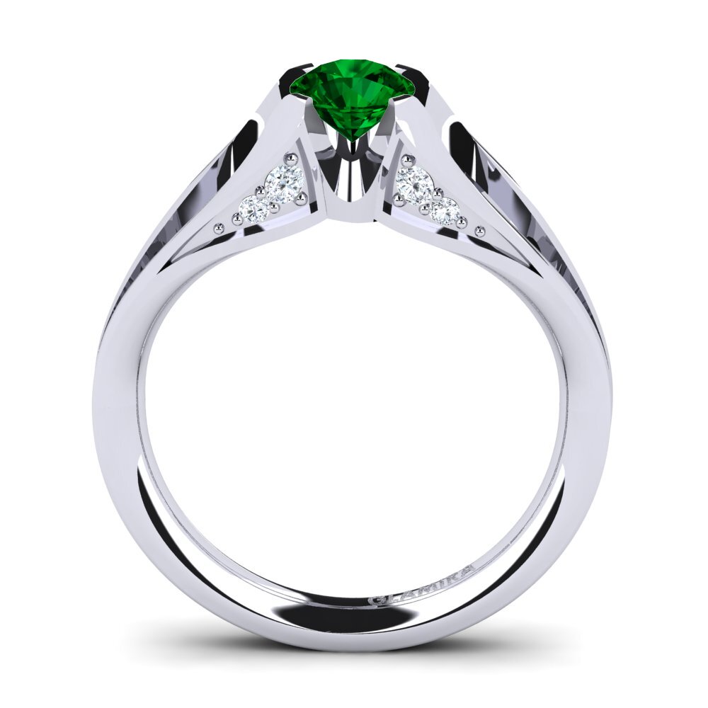 Green Zirconia Engagement Ring Gremory
