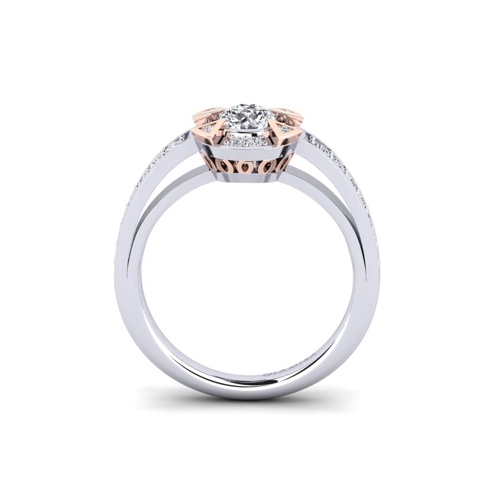 14ct White / Rose Gold Engagement Ring Grendel