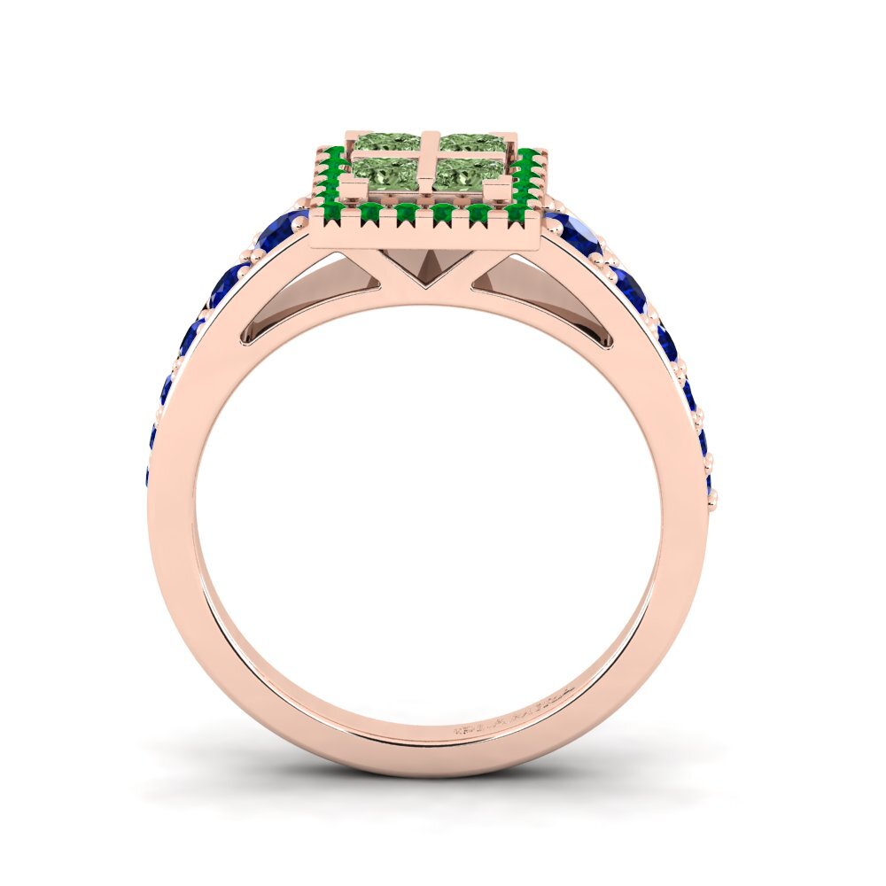 Green Diamond Engagement Ring Greta