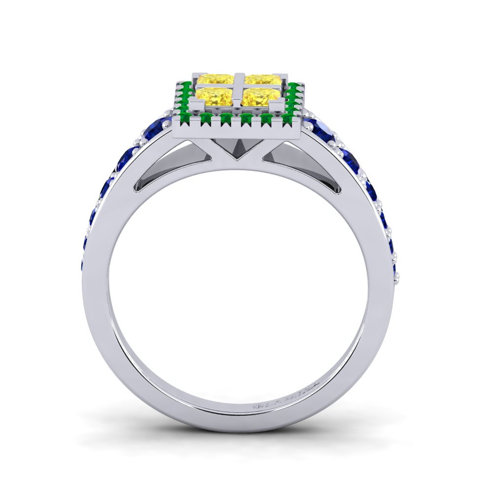 White Silver Engagement Ring Greta