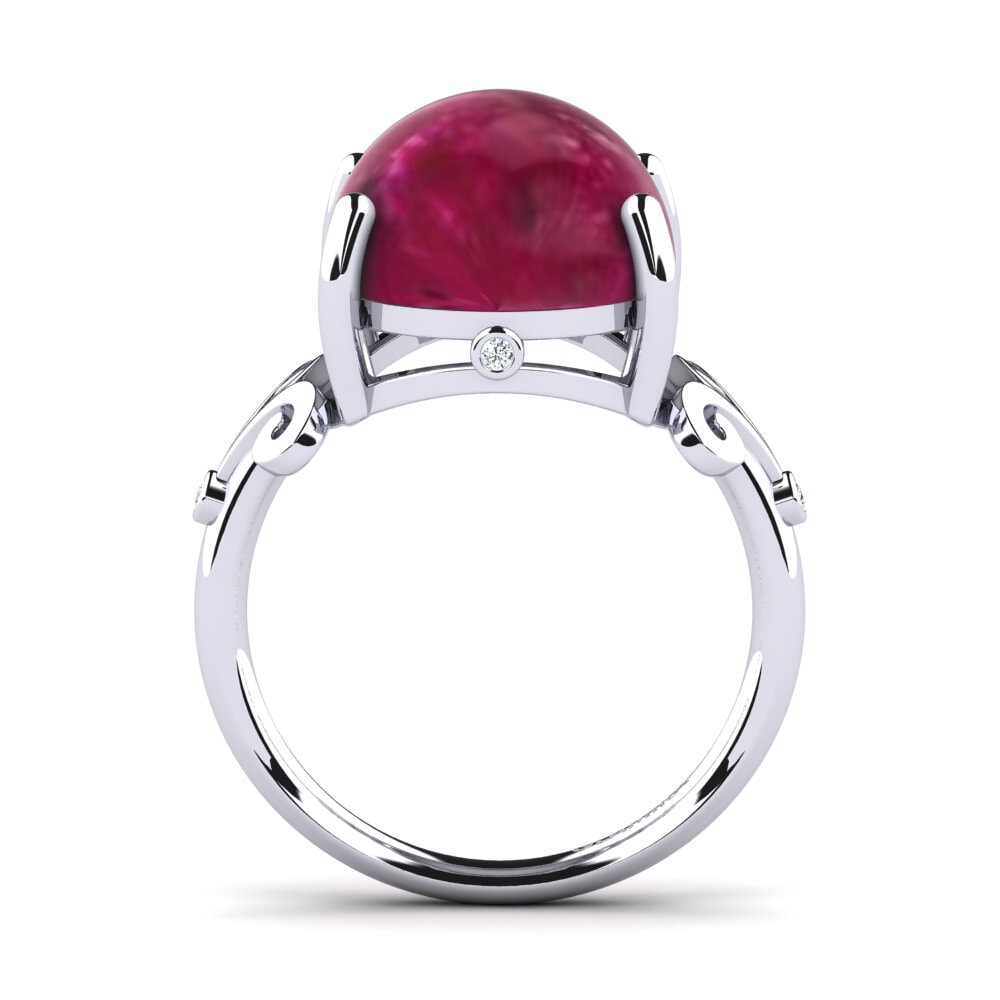 950 Platinum Cabochon Ruby Ring Griseldis
