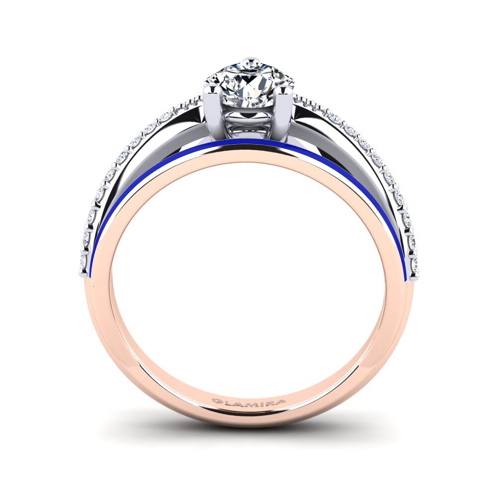 585 Rot & Weißgold Ring Gryn