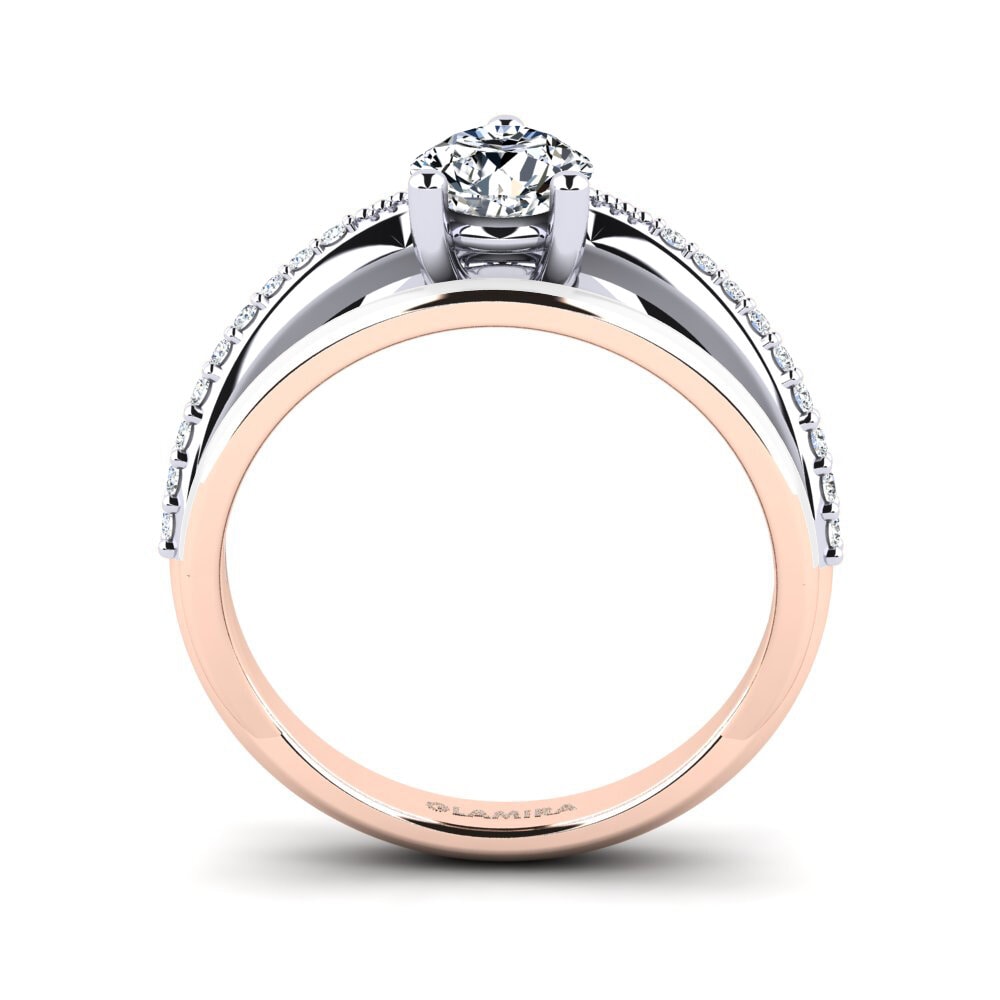 585 Rot & Weißgold Ring Gryn