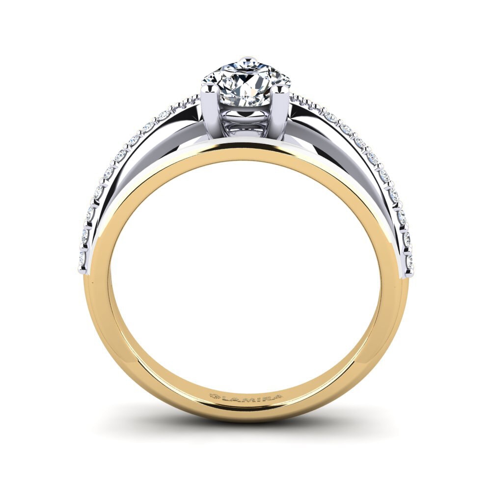 375 Gelb & Weißgold Ring Gryn