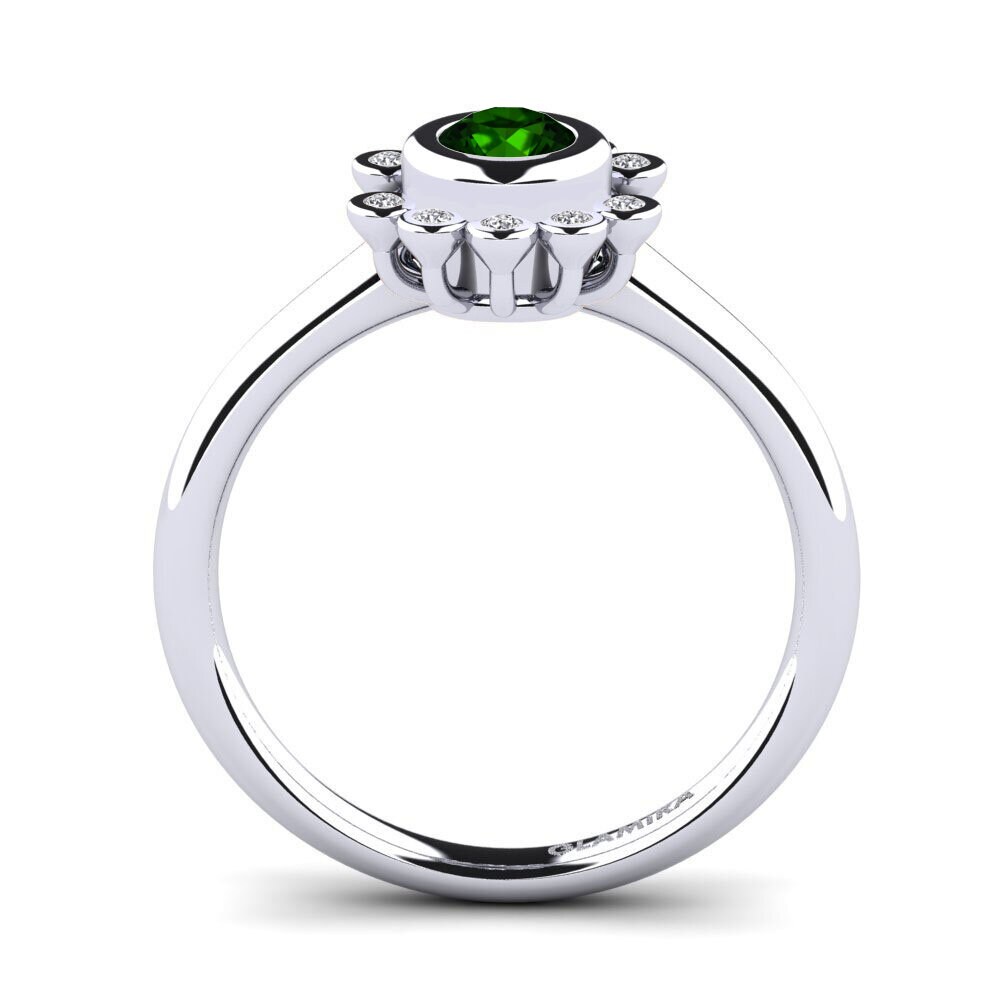 Green Tourmaline Engagement Ring Guava