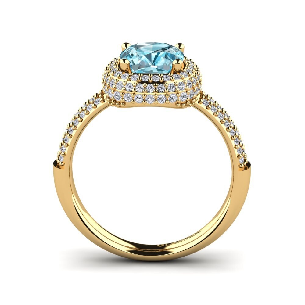 Blue Zircon Engagement Ring Guendolin