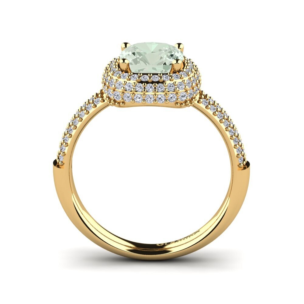 Green Amethyst Engagement Ring Guendolin