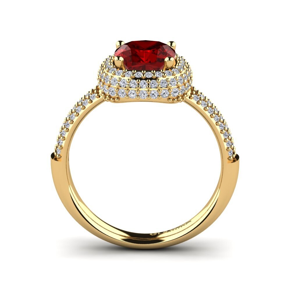 Rubí (Creado en laboratorio) Anillo de compromiso Guendolin