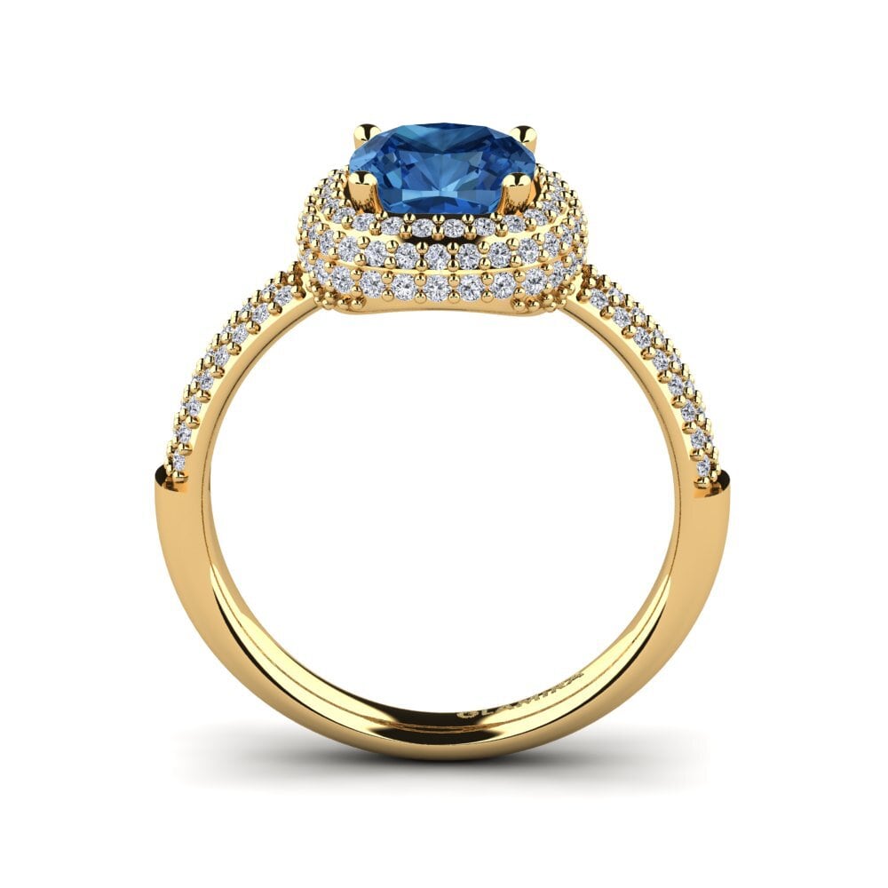 Circonita Azul Oscuro Anillo de compromiso Guendolin