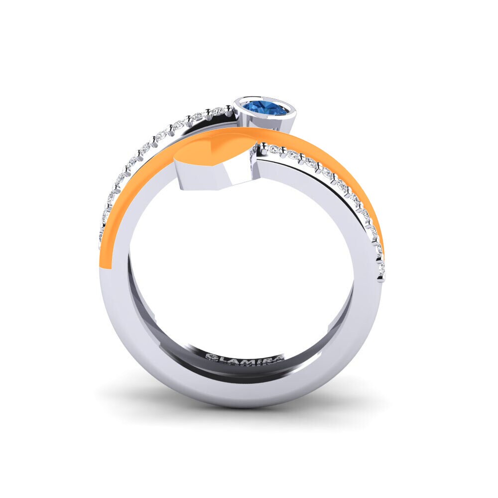 Dunkelblauer Zirkonia Ring Gula