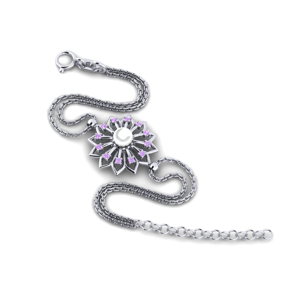 950 Platinum Amethyst Women's Bracelet Gunaminar