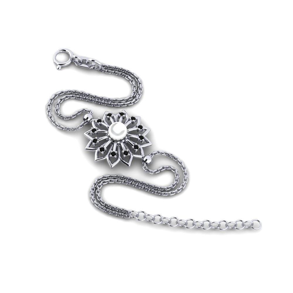 950 Platinum Black Diamond Women's Bracelet Gunaminar
