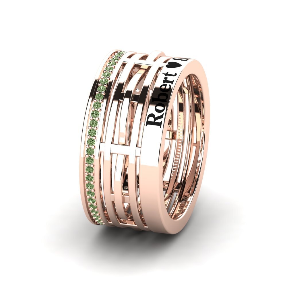 Or rose 585 Diamant Vert Alliance pour femme Splendid Flirt