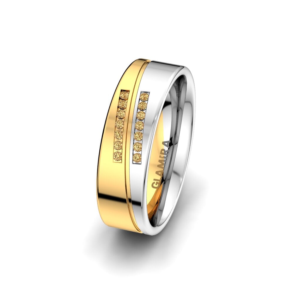 Hnědý diamant Dámský snubní prsteny Amazing Flow 6 mm