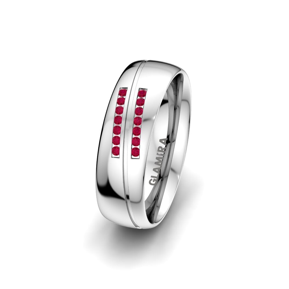 925 Silver Ruby Women's Ring Amazing Flow 6 mm