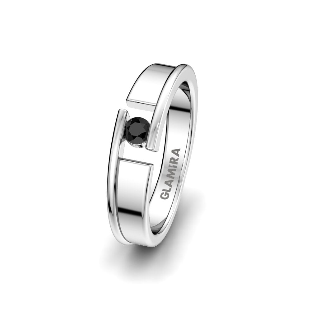 Black Onyx Women's Ring Glittering Beauty