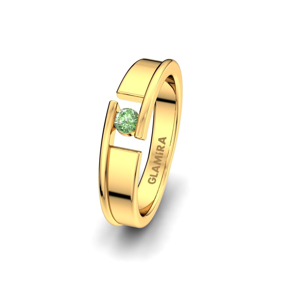 Gelbgold 750 Grüner Diamant Damen trauring Glittering Beauty