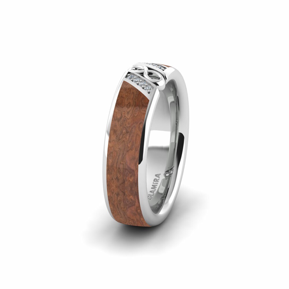 Dřevo a uhlík Dámský snubní prsteny Confident Earth 6 mm
