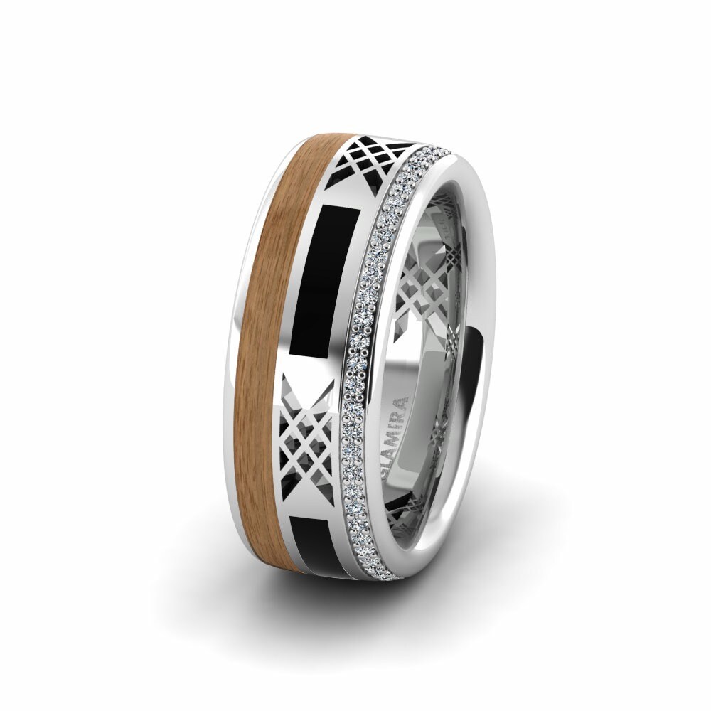 Wood & Carbon Women's Wedding Ring Confident Flame 8 mm
