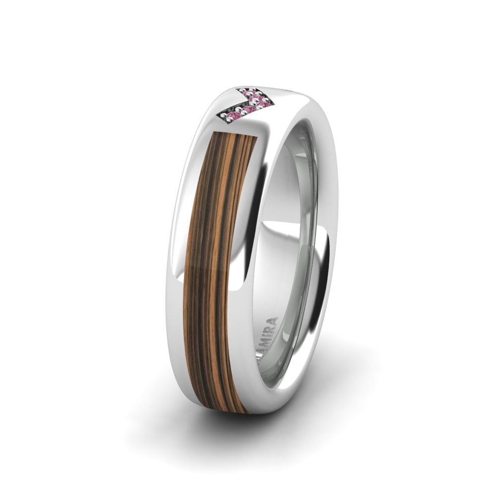 紅榴石 女士结婚戒指 Confident Heart 6 mm
