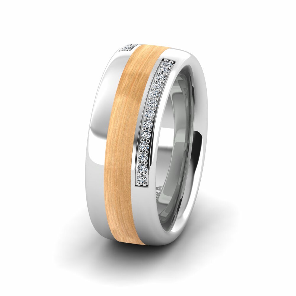Dřevo a uhlík Dámský snubní prsteny Confident Inspiration 8 mm