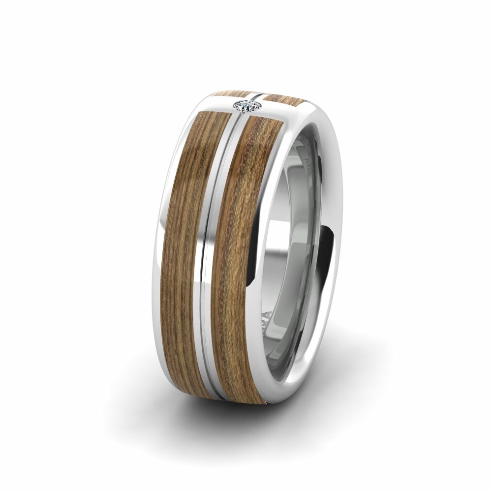 Wood & Carbon Women's Wedding Ring Confident Love 8 mm