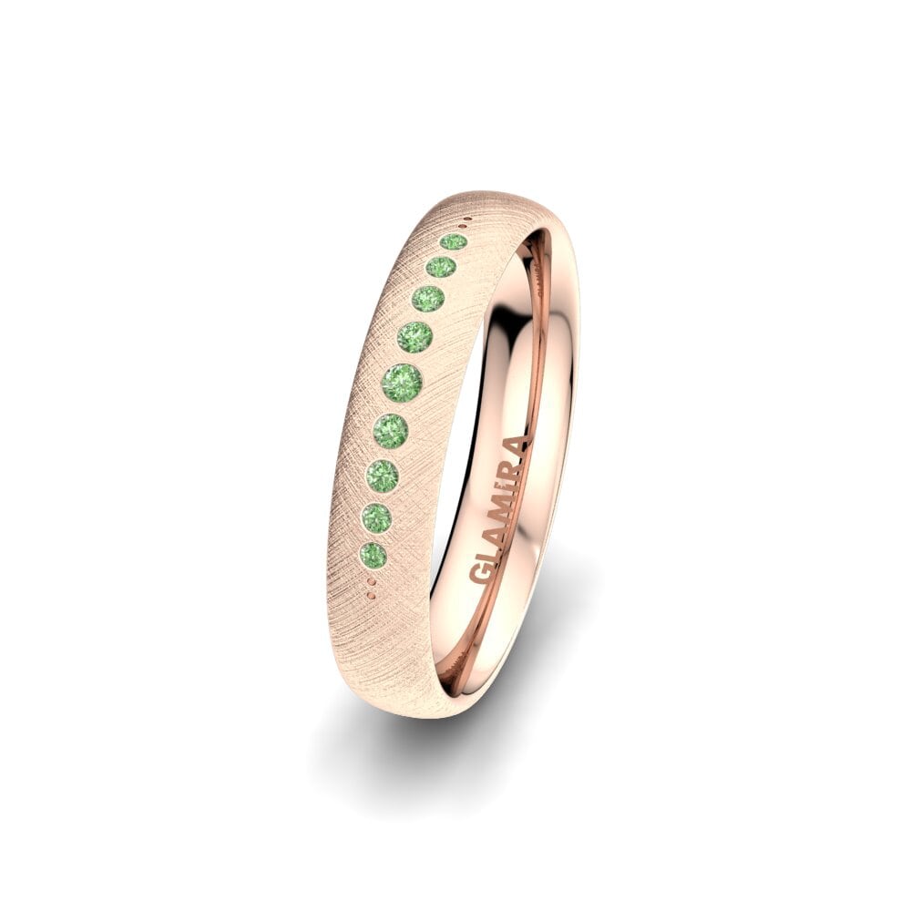 Or rose 585 Diamant Vert Alliance pour femme Magic Truth 4 mm