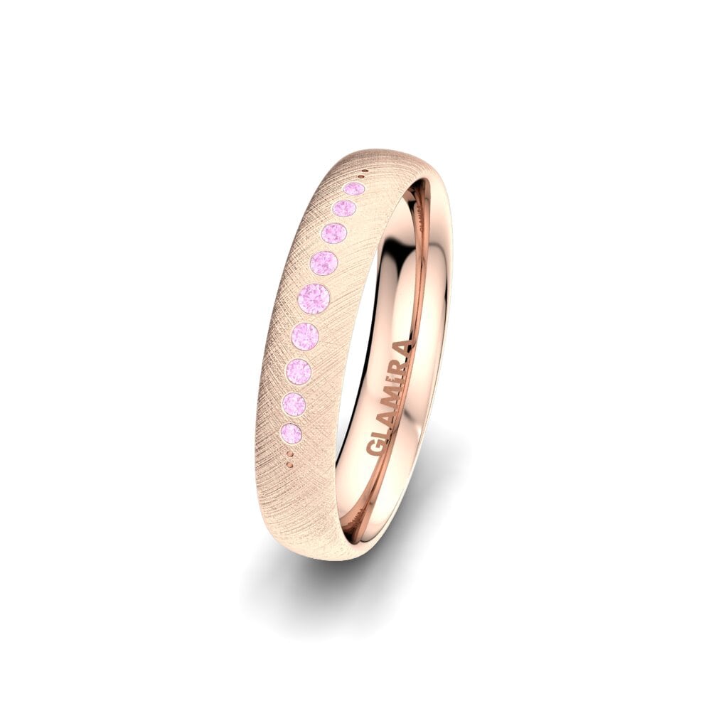 14ct Rose Gold Pink Sapphire Women's Wedding Ring Magic Truth 4 mm