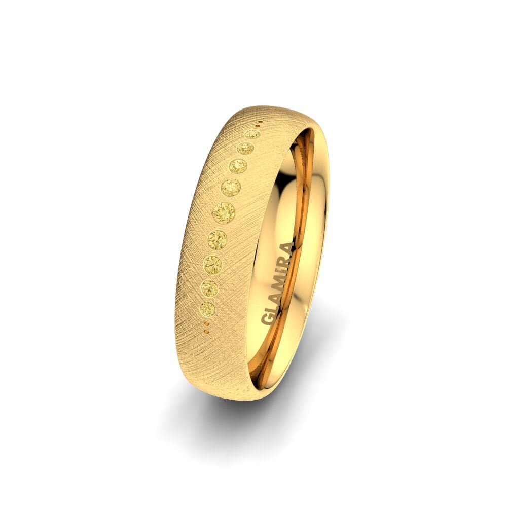 14ct Yellow Gold Yellow Diamond Women's Wedding Ring Magic Truth 5 mm
