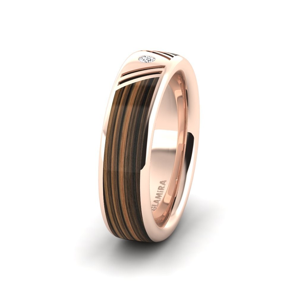 Or rose 585 Saphir Blanc Alliance pour femme Confident Wind 6 mm