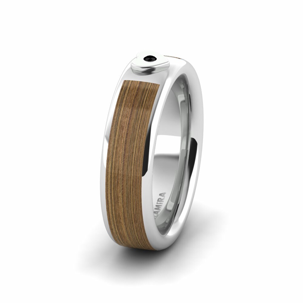 Črni oniks Ženski poročni prstan Confident Beauty 6 mm