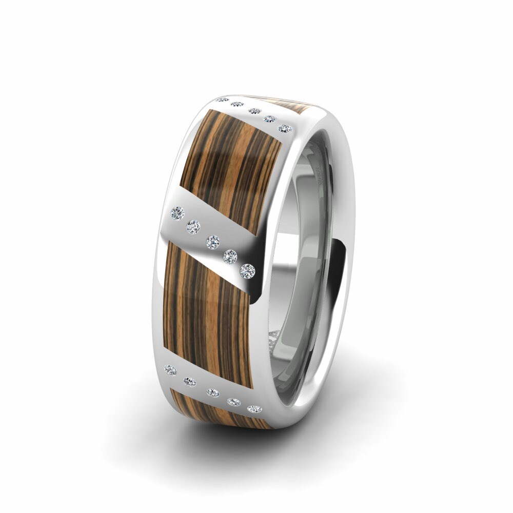 Wood & Carbon Women's Wedding Ring Confident Life 8 mm